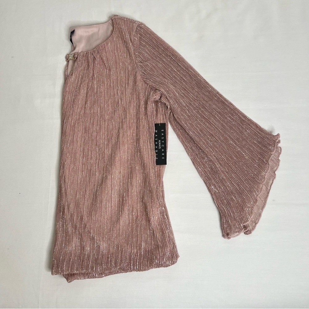 Sara Michelle Women blouse  Long Sleeve Sparkle Rose Gold  Size L - Picture 5 of 7